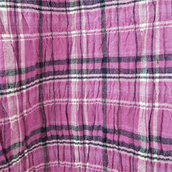 Allison Daley NWT Sz 1X Button Front Plaid Shirt Pink Purple Check Lightweight - Picture 9 of 16